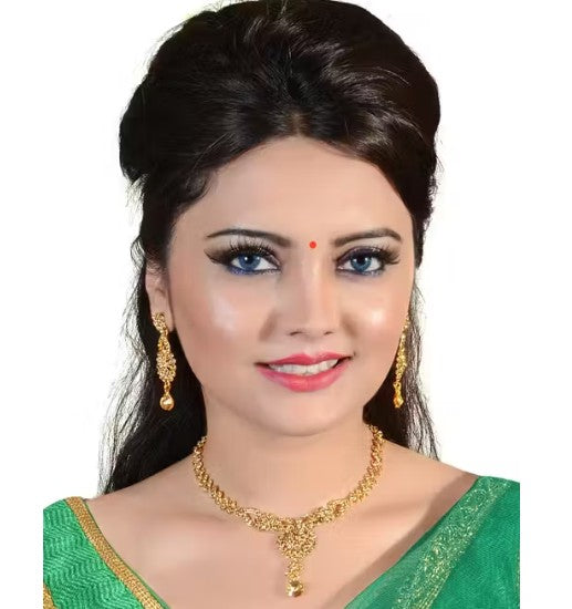 Women's Gold Plated stone work Jewellery Set